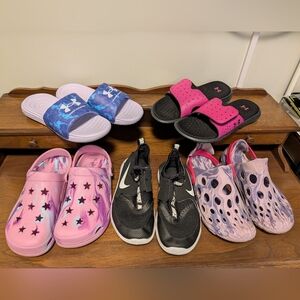 Kids Girls Shoes Size 3/4 Youth- Under Armour, Nike, Merrell 5 Pairs